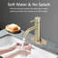 Robinet de lavabo pour salle de bain en or brossé avec robinets de lavabo à levier simple