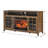 Levertis 55"W TV Media Stand w/Fireplace, KD Inserts Heater, Farmhouse Entertainment Center Console Table-440309337