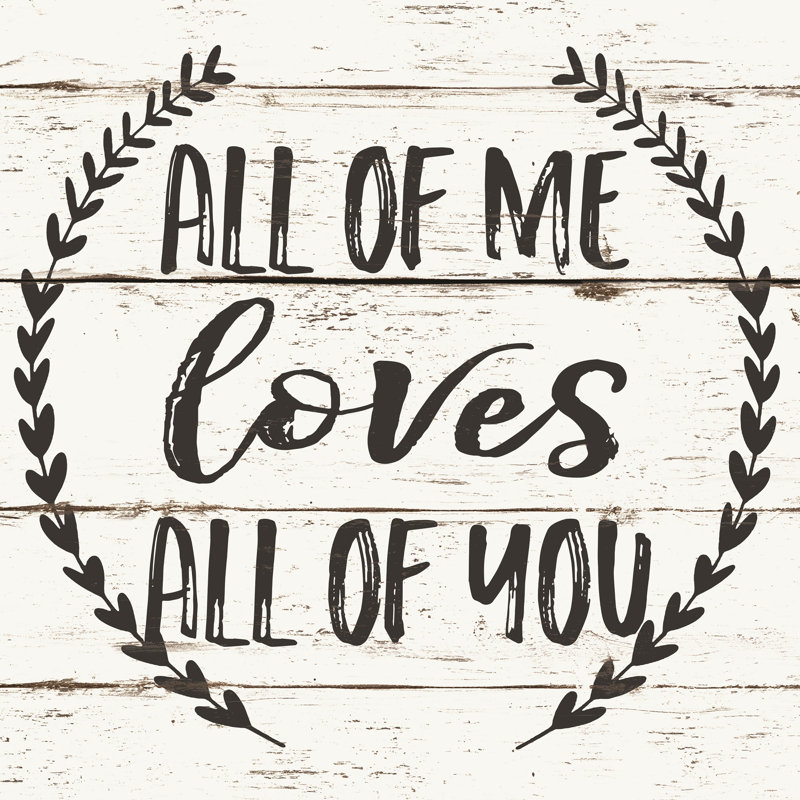 All Of Me Loves Ya - Wrapped Canvas Print, 30cm H x 30cm W x 3.8cm D