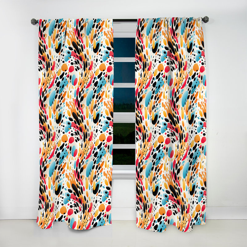 Multicolore léopard urbain - Rideau moderne - Velours obscurcissant - 1 panneau, L 52 po x L 120 po