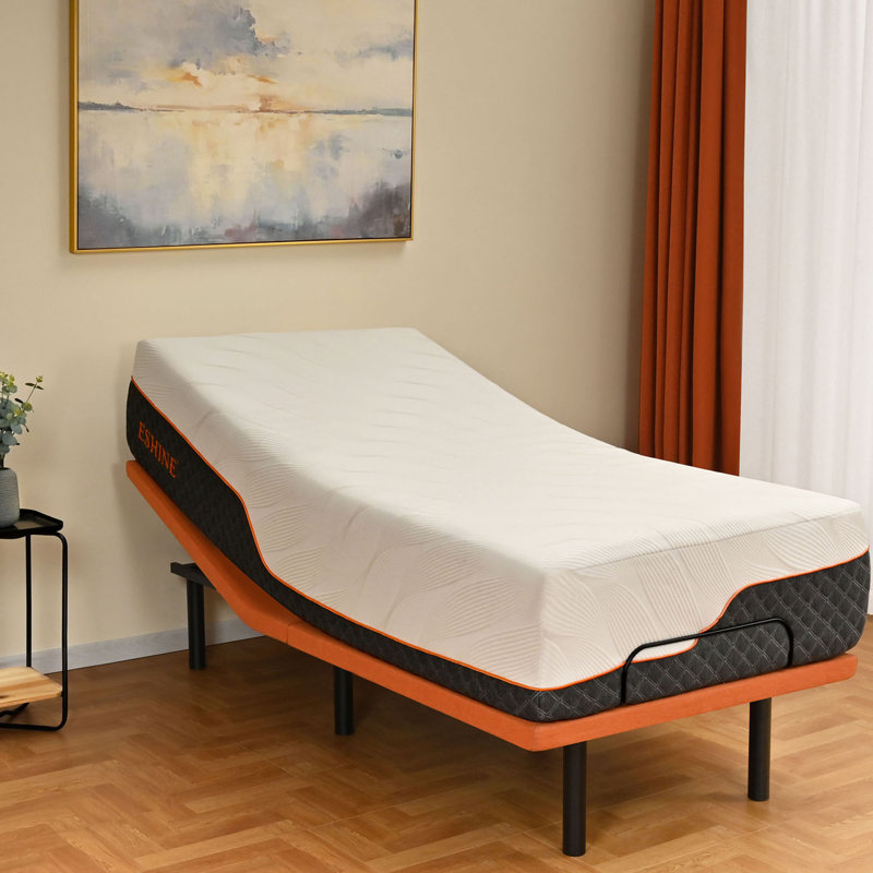 Lit ajustable avec matelas hybride de 30 cm, inclinaison de la tête et des pieds, télécommande sans fil, contrôle par application, position zéro gravité