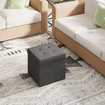 Adwita 37cm Wide Rectangle Solid Colour Ottoman with Storage