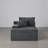 Upholstered Compression Gray Faux Rabbit Fur Flannel Modular Chaise Lounge with Pillows No Assembly Required-622505212