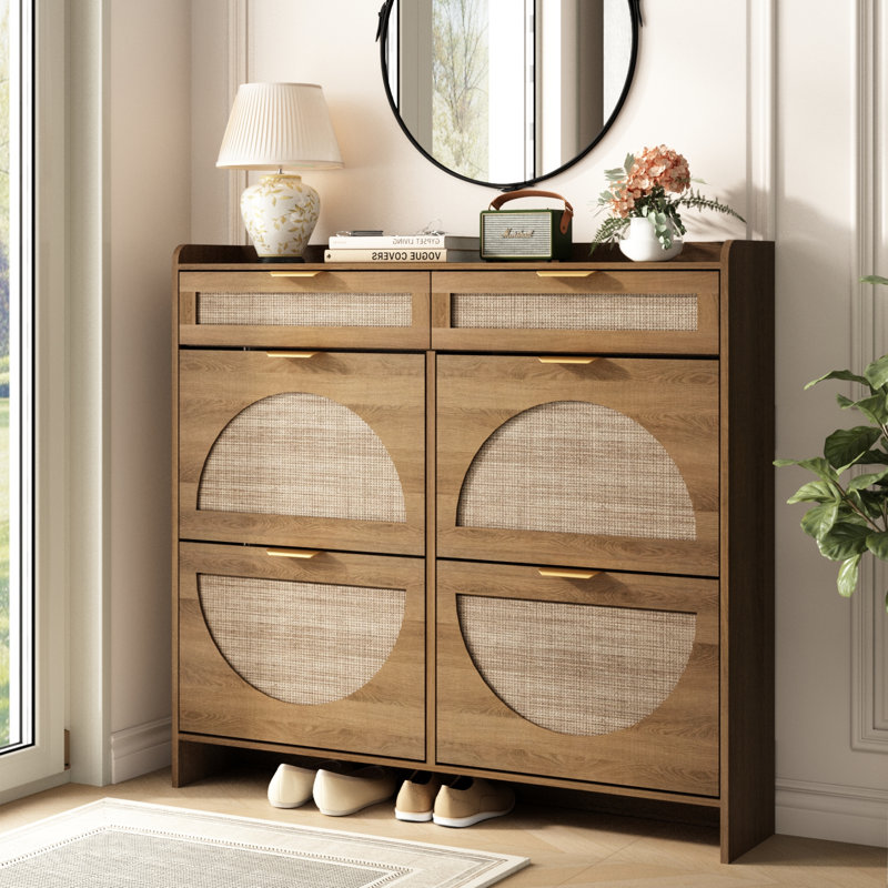 Armoire de rangement pour chaussures Anteus, Bois naturel