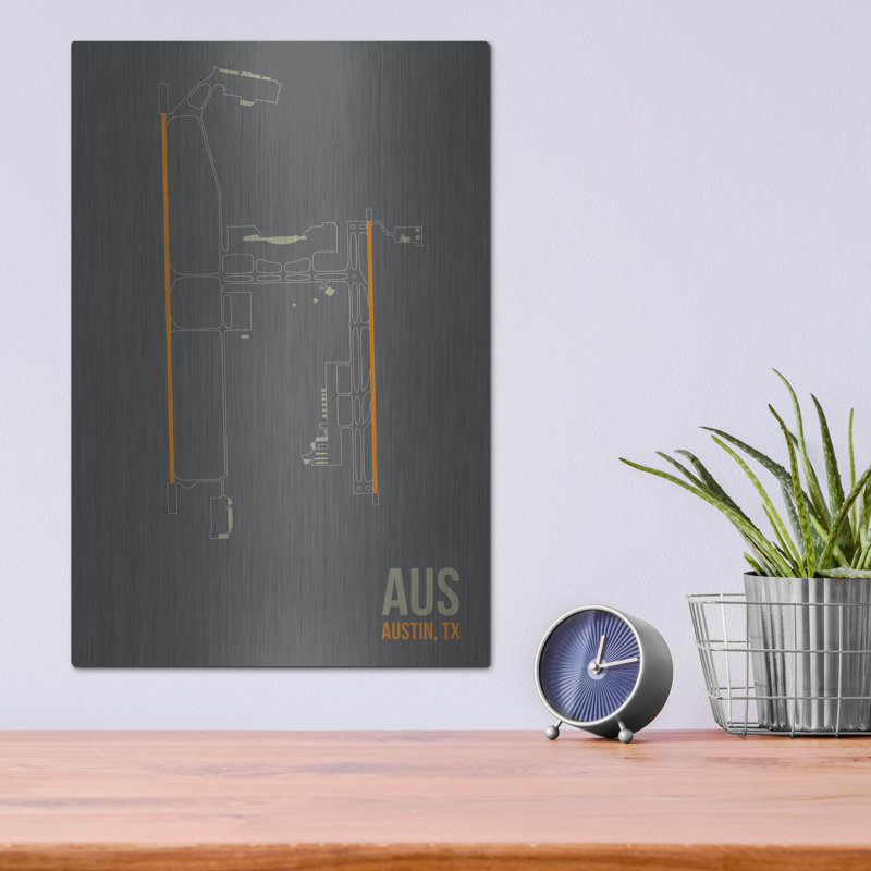 "AUS" par O8, à gauche, H 16 po x l 12 po