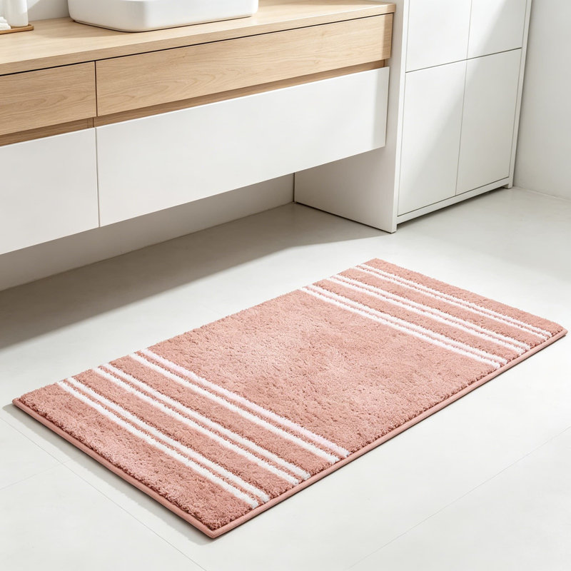 Tapis de salle de bain antidérapant, tapis de bain en chenille ultra doux et super absorbant, tapis en microfibre lavable à séchage rapide pour douche, baignoire et lavabo