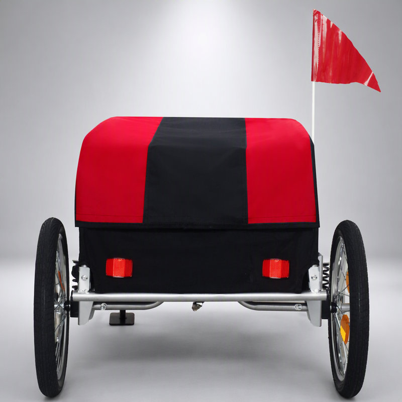 Remorque cargo robuste pour vélo avec housse imperméable amovible, capacité de 40 kg, roues hors route de 40 cm, conception pliable pour le camping et les courses.