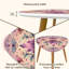 Ensemble de 2 tables basses gigognes triangulaires à motif de cristaux fantaisistes et de motifs de lune à motif de pastel et de table de bout moderne et minimaliste pour le salon et la chambre à coucher