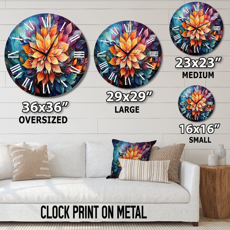 Horloge murale méditation «Mindfulness Mandala I», Surdimensionné