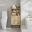 Armoire de rangement pour salle de bain, petite armoire de plancher avec 2 portes et tablettes, armoires à papier hygiénique, organisateur de salle de bain avec tablette réglable, pour petits espaces - jaune-24210586