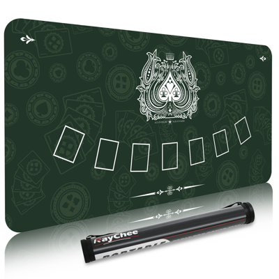 47" X 24" Poker Mat Poker Table Top, Portable Texas Hold'em Poker Table Topper W/Storage Cylinder