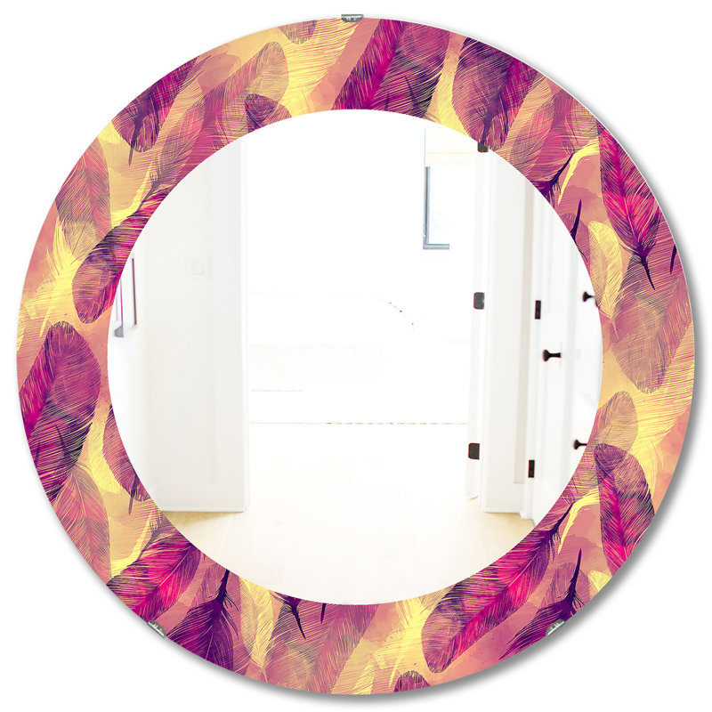 Plumes 3 - Miroir moderne, H 31,5 po x l 23,7 po