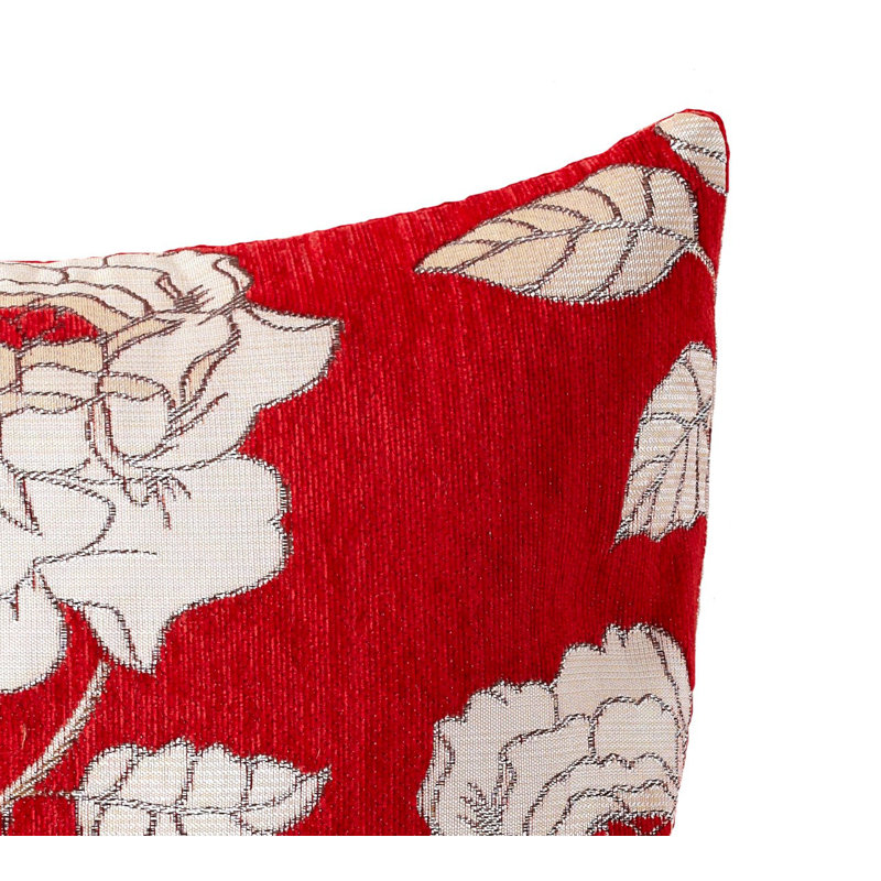 Piedmt Floral Square Throw Pillow Cover, 55cm H x 55cm W, Red
