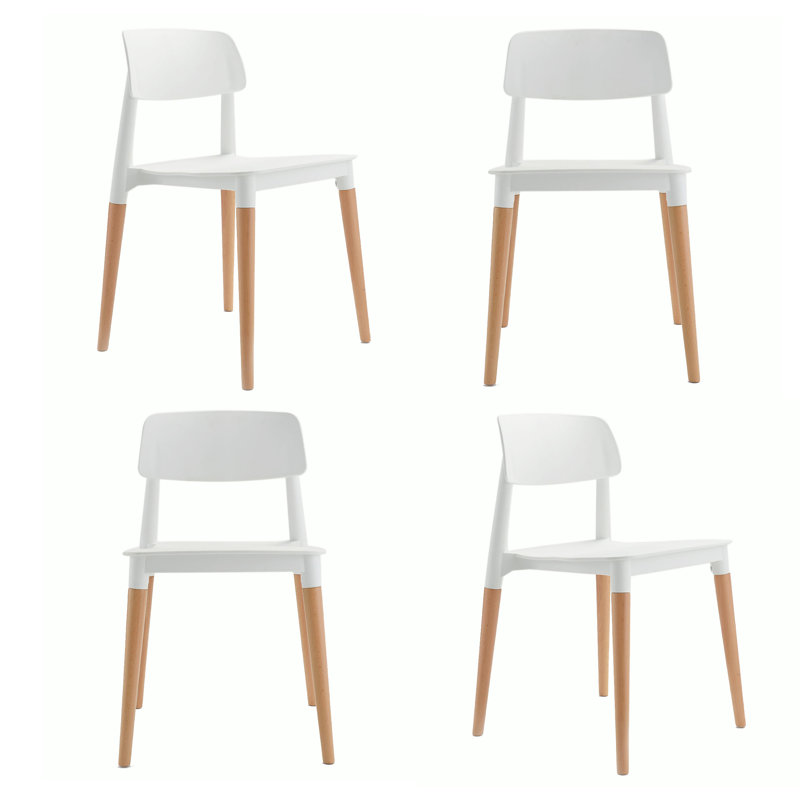 Chappel Childersburg Kaelin Stacking Side Chair Dining Chair, White