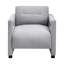 Fauteuil luxueux gris, assise de 18,5 po de hauteur, structure en contreplaqué, conception moderne de style Boucle, largeur de 24 po, fabrication