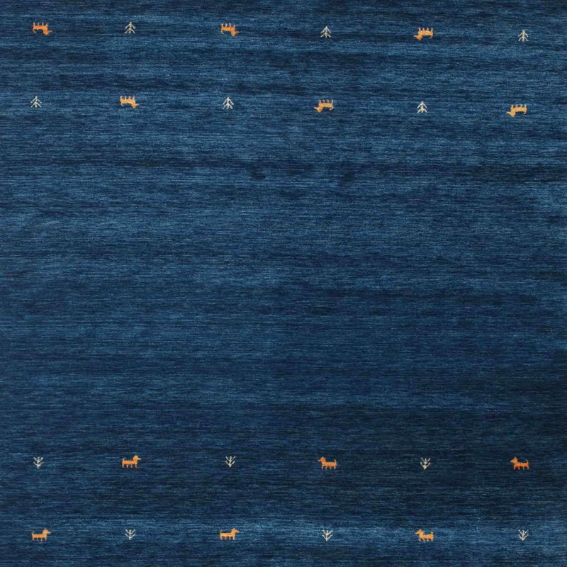 Tapis bleu foncé Mar Miami, Carré 8 pi