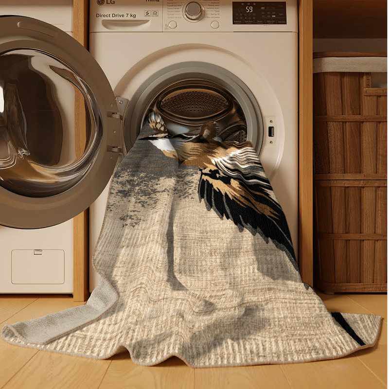  Tapis lavable palmier africain Swift Birds, Tapis de couloir 2 pi x 5 pi