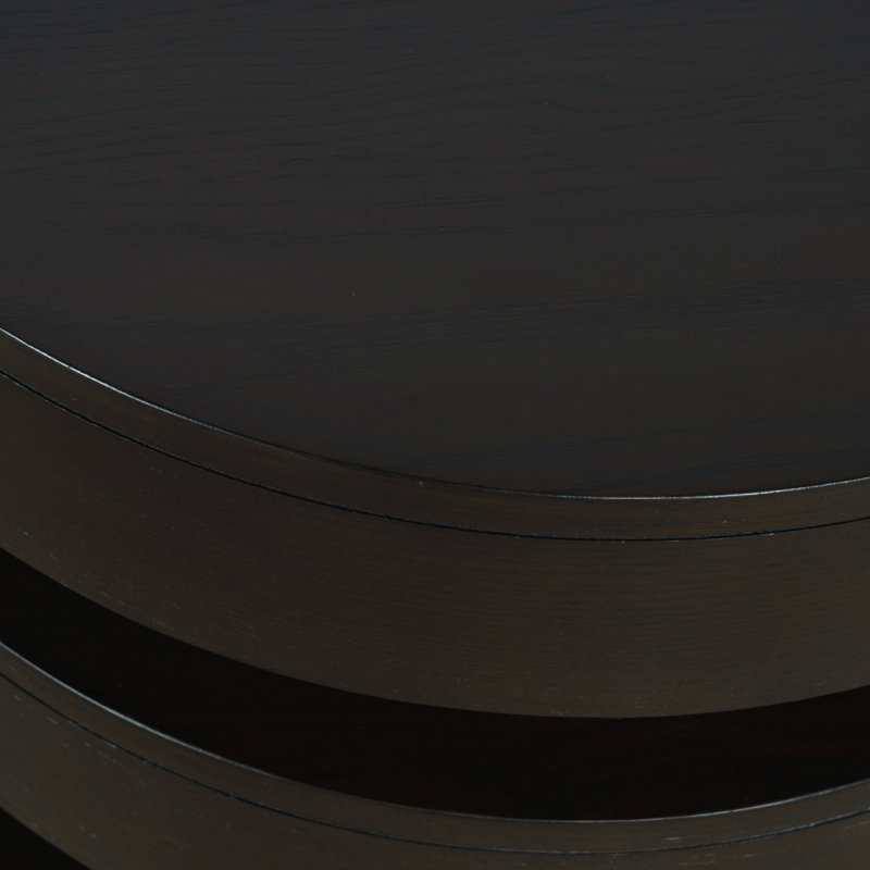 Table de bout ronde Delwyn Mid-Century, Bois espresso