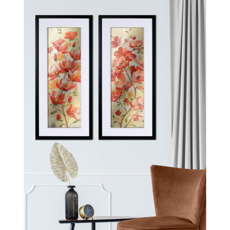 « blushing beauties », ensemble de 2 reproductions de peintures à l’acrylique encadrées, Noir