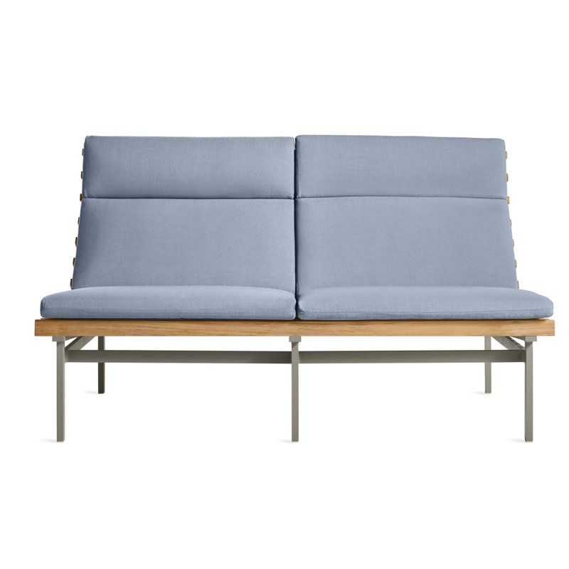 Perch Outdoor 2 - Seat Loveseat, Charcoal, Sunbrella Haze