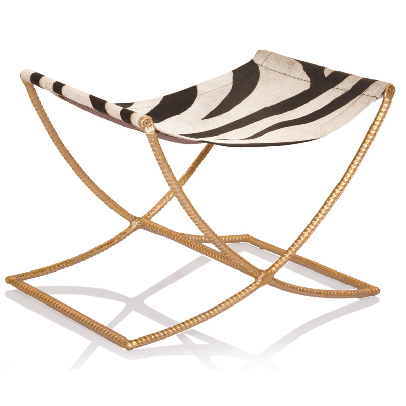 Banc en cuir Banda, Feuille d'or