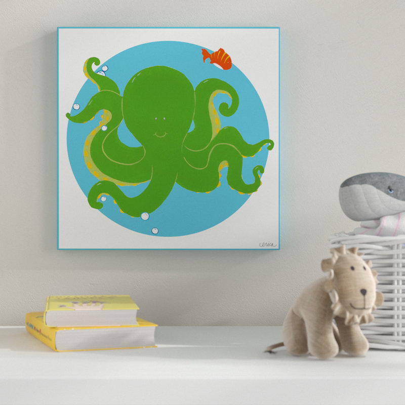 « olga the octopus », art sur toile, H 35 po x l 35 po x P 2 po