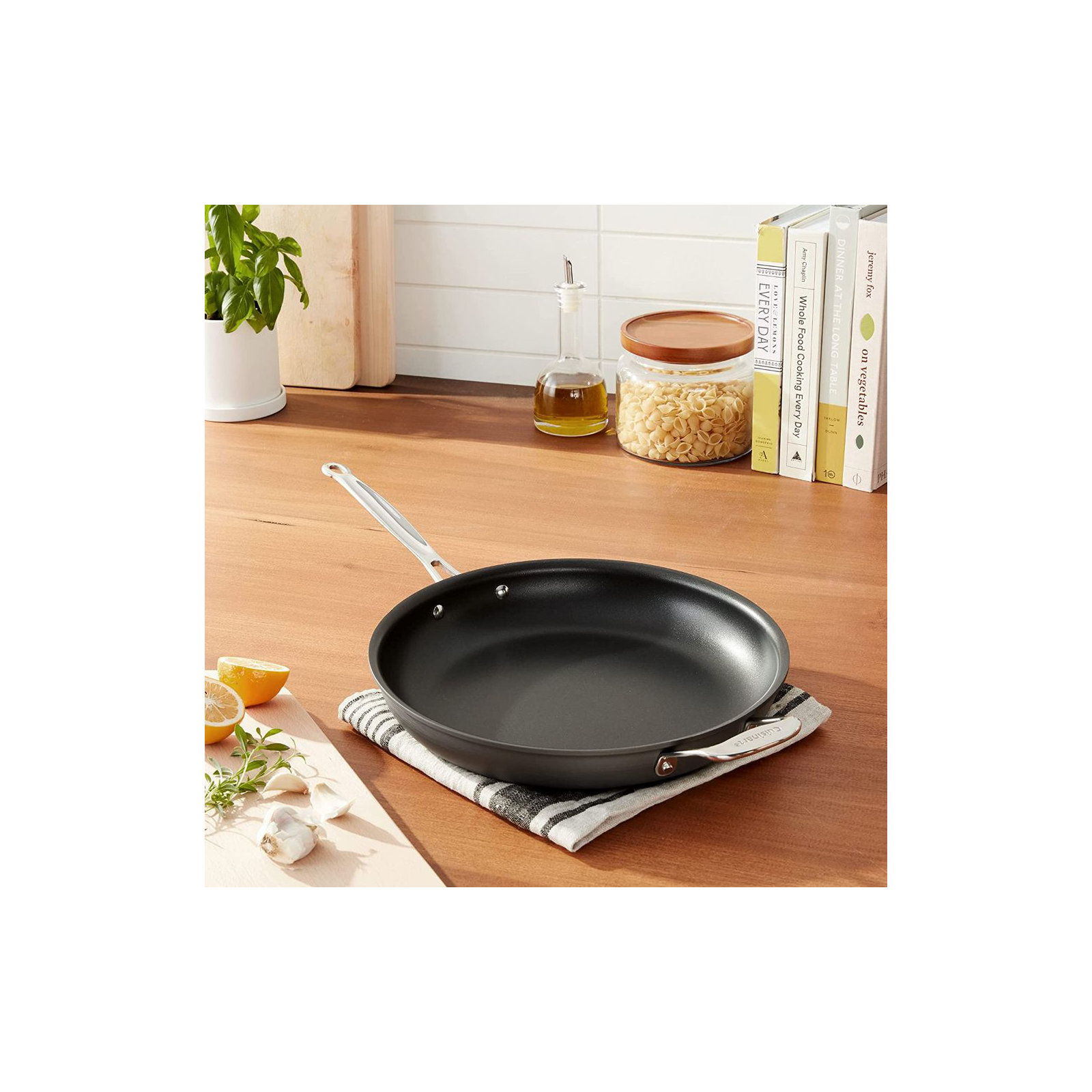Non Stick Stainless Steel Skillet, 12" W