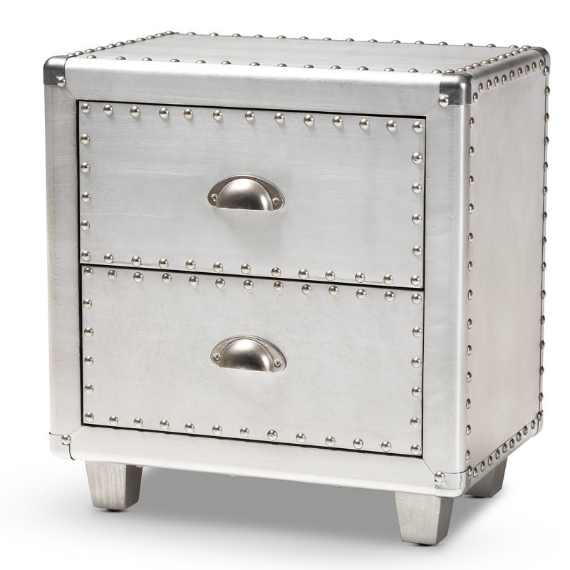 45.5cm W Metal Bedside Table