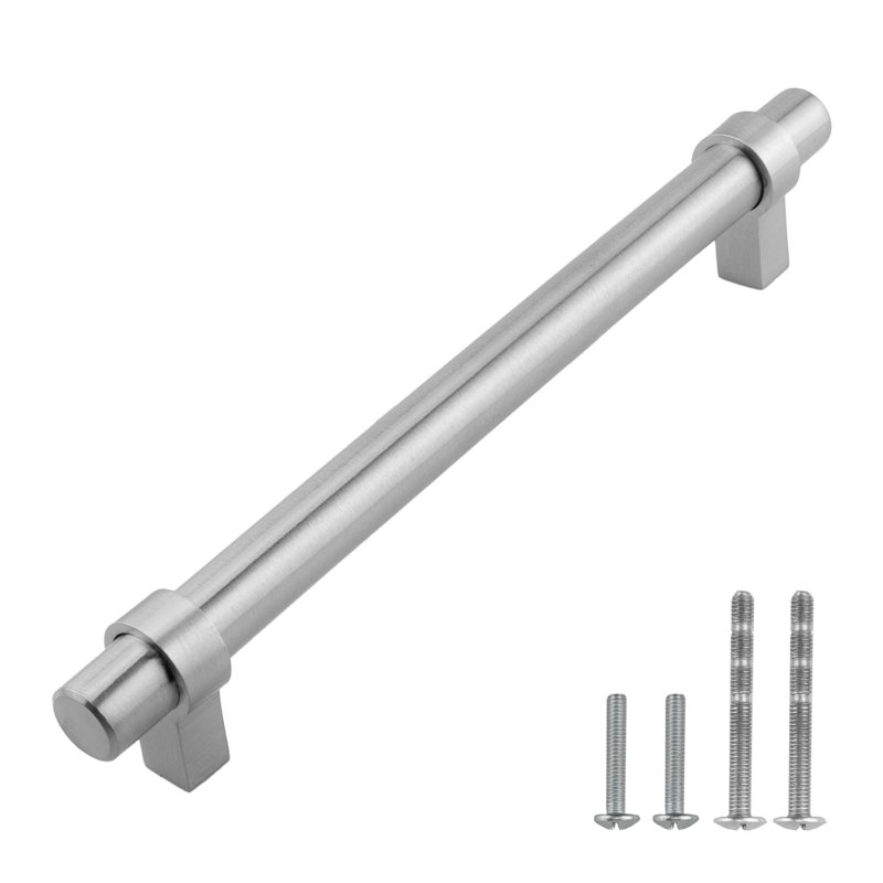 Poignée barre en acier inoxydable de 6,25 po Milan Series, Nickel brossé