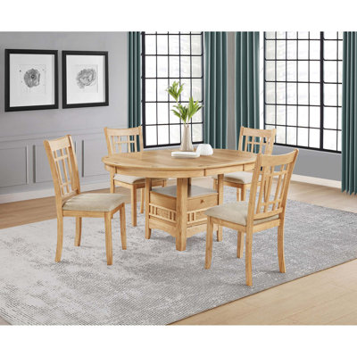 Ensemble de salle à manger élégant 5 pièces avec table extensible et base de rangement