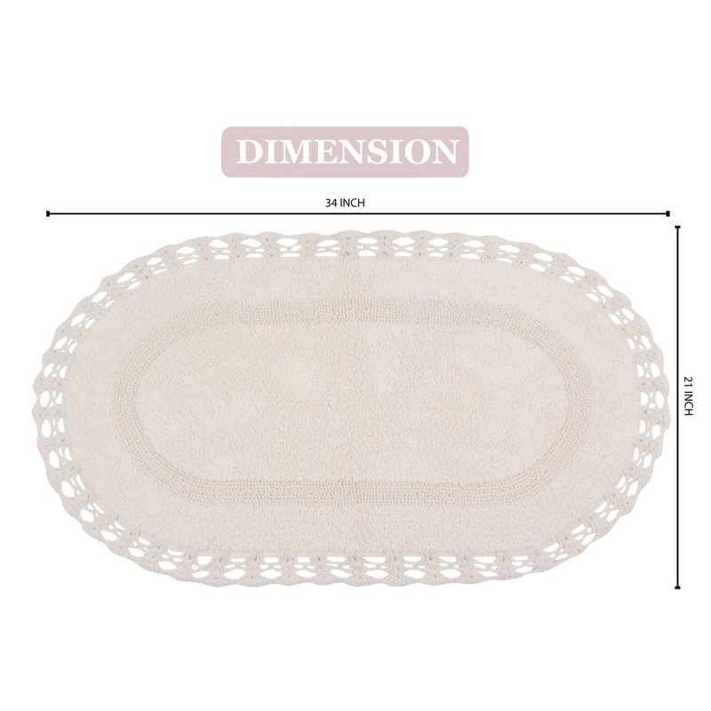 Soft Bath Rug, 21" W x 34" L, Ivory