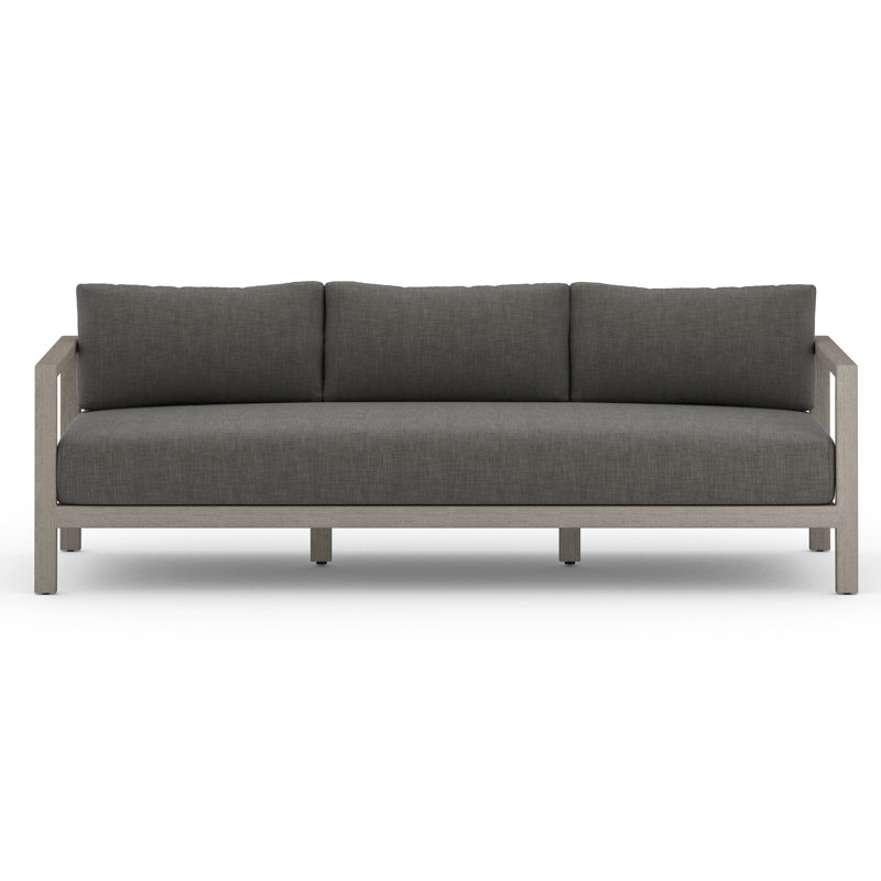 Sonoma Outdoor 3 - Seat Patio Sofa, Charcoal, Washed Brown