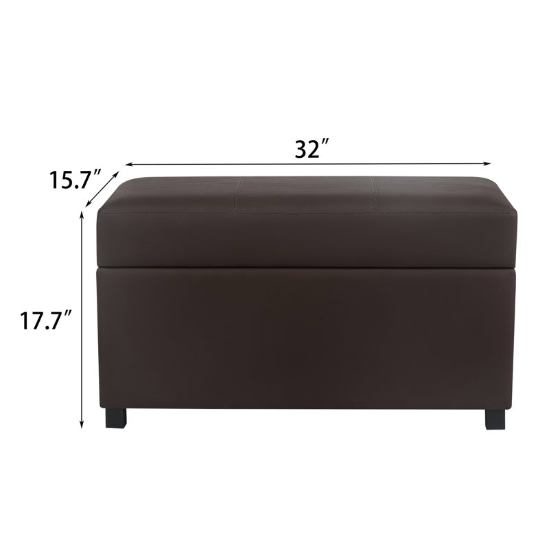 Banc de rangement avec repose-pieds 31 po, Brun foncé