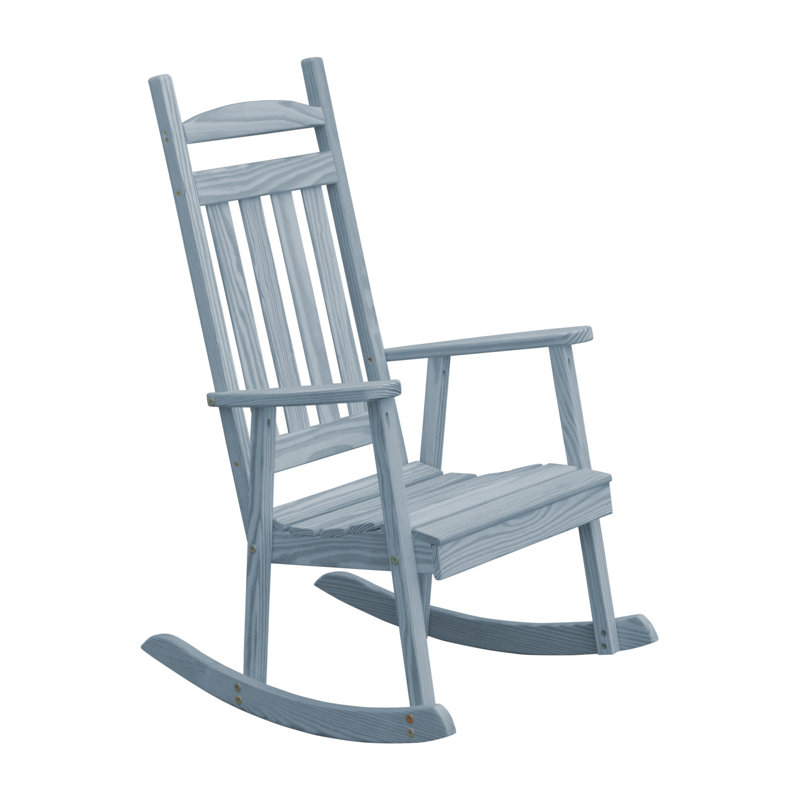 Chaise berçante en bois massif Beda Classic, Teinture grise