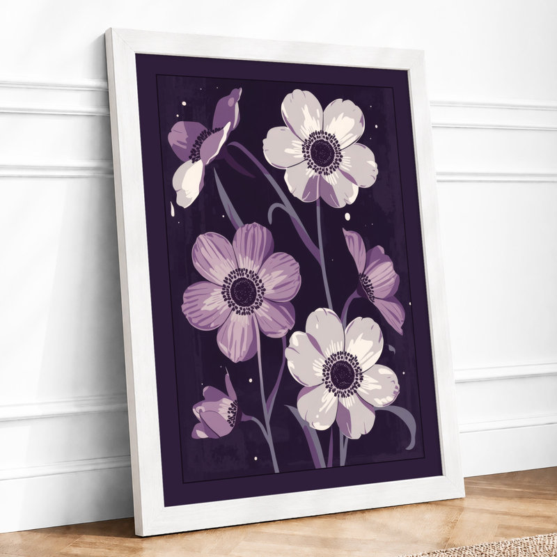Anemone Study Botanical - Print, A1 - 84.1 x 59.4 cm, White