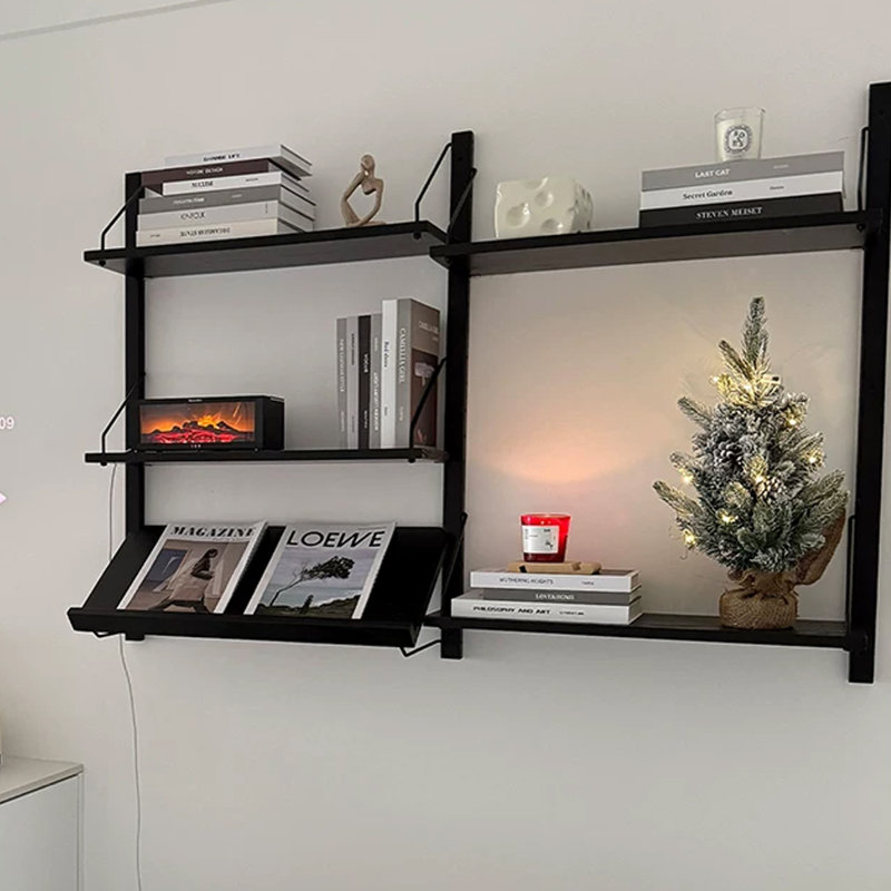 3 tablettes murales en bois massif, présentoir à décor moderne pour chambre à coucher, salle de bain, cuisine, salon