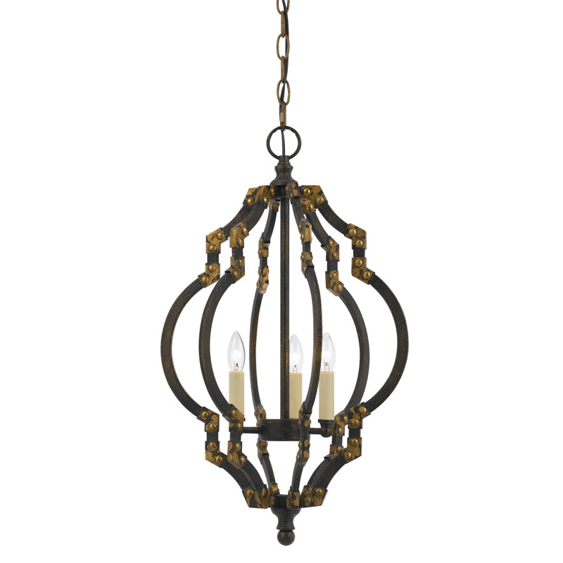 Luminaire suspendu géométrique 3 lumières lanterne Jettie