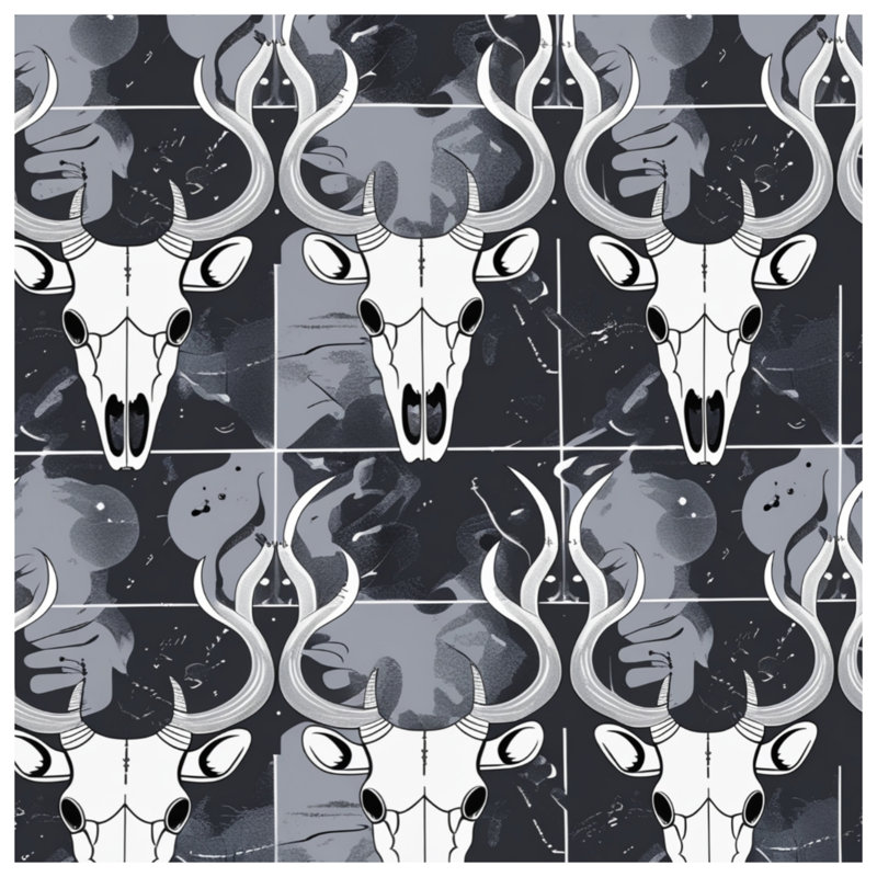Couvre-lit matelassé à motif de crâne d'antilope toutes tailles, Full / Double