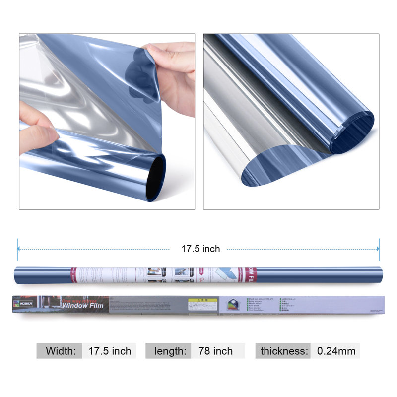 Abstract Non-Wall Damaging Window Decal, Blue Silver