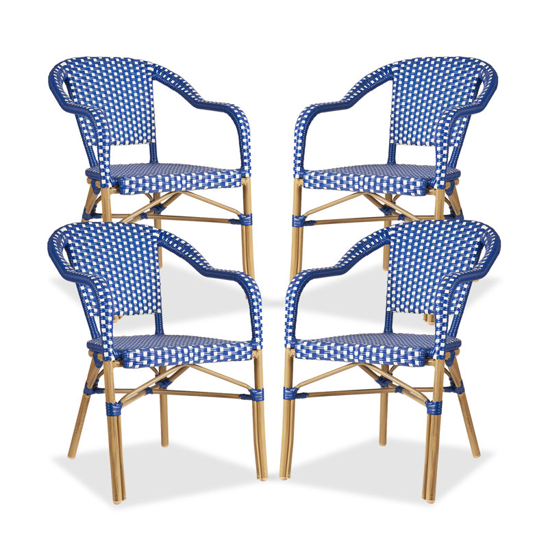 Fauteuil de terrasse empilable, Bleu foncé