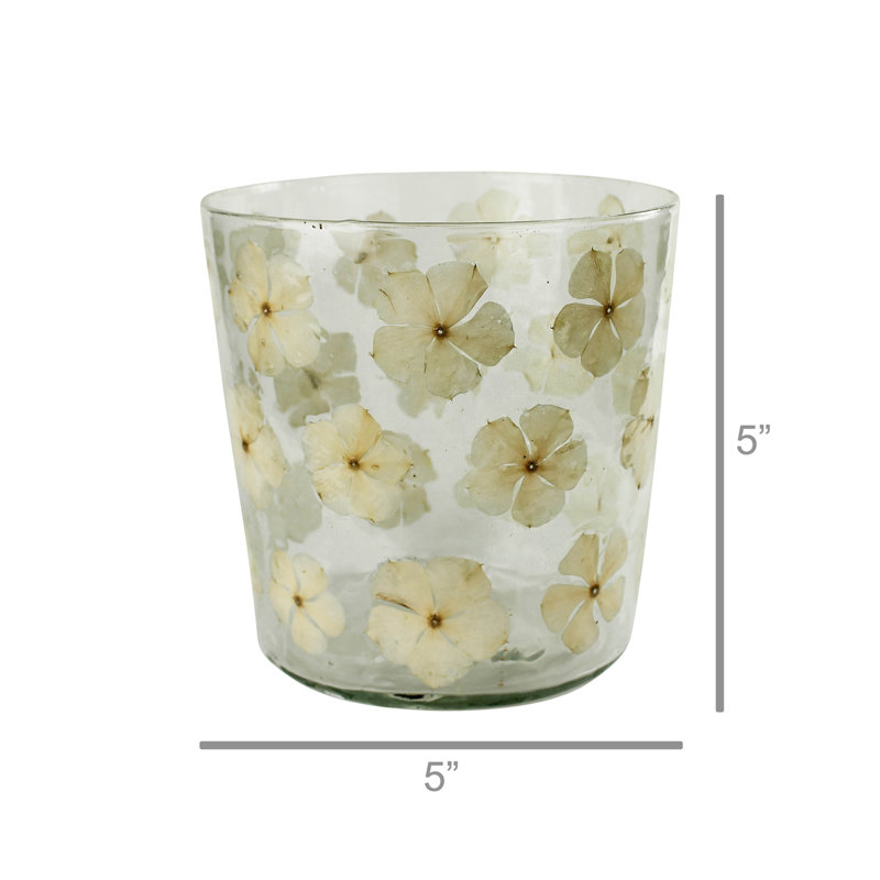 Ouragan fleur émaillée - Med, H 7 po x l 7,5 po x P 7,5 po