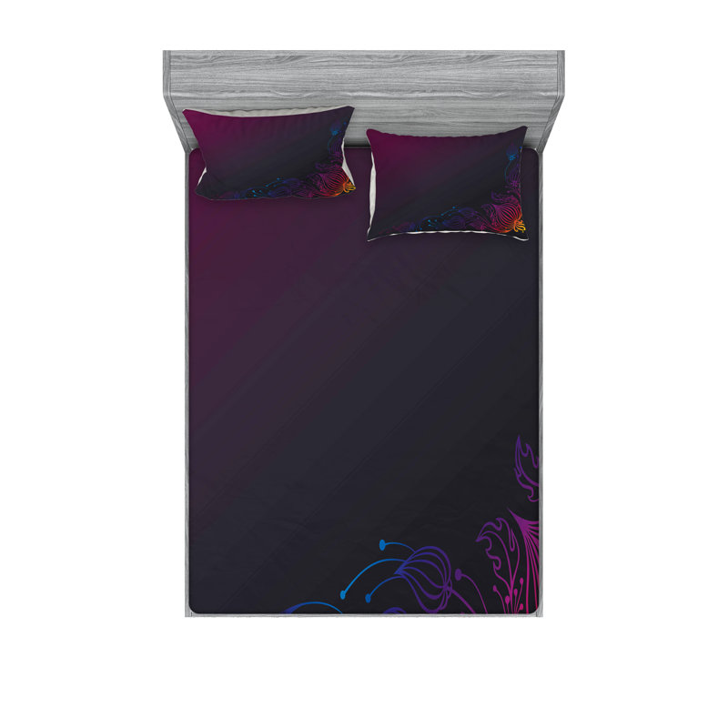 Multicolore drap-housse et coussin décoratif Ambesonne, Ensemble de draps pour très grand lit californien