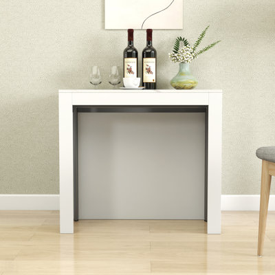 Modern Multifunctional Extendable Dining Table With Outlet, Space-Saving Expanding Table With Storage For Party, Weddings, Meetings, Celebrations