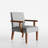 Fabric Accent Arm Chair Set of 2 with Round Wood Table