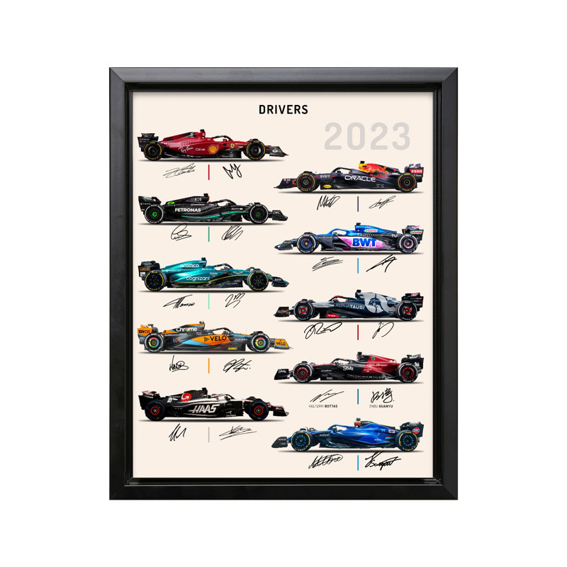 Pilotes de course n ° 1, Black Framed, Canvas, 12"H x 16"W