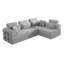 Canapé modulaire en L en forme de L, canapé en velours côtelé de style minimaliste moderne, se déplie en un lit, conception peu encombrante (gris clair)-1615464047