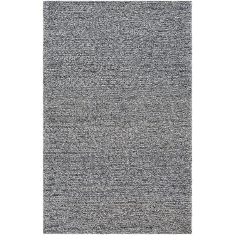 Rectangle Disini Chevron Polyester/Wool Area Rug in Lead, Rectangle 2' x 3'