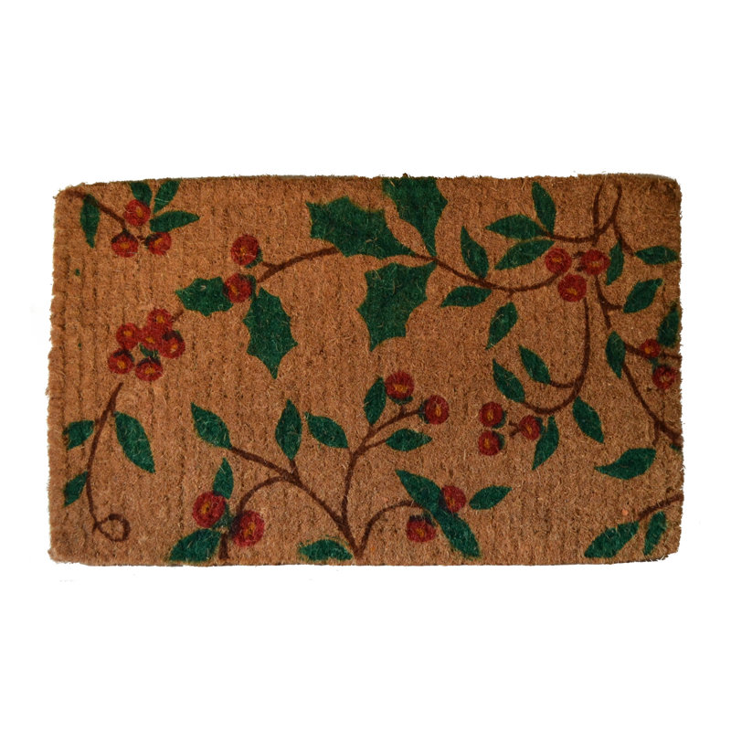 Paillasson d'extérieur 18 po x 30 po brun et vert Coir