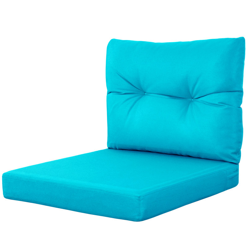 Outdoor 4" Thick Loveseat Cushion Set Waterproof Replacement Patio Chair Cushions Fade Resistant Seat/Back Cushion(Aruban Blue)