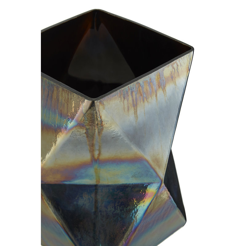 17cm Glass Tabletop Tealight Holder, 23cm H x 19cm W x 19cm D
